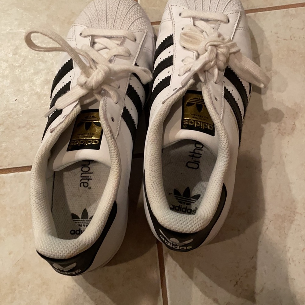 Adidas super star shoes white and black